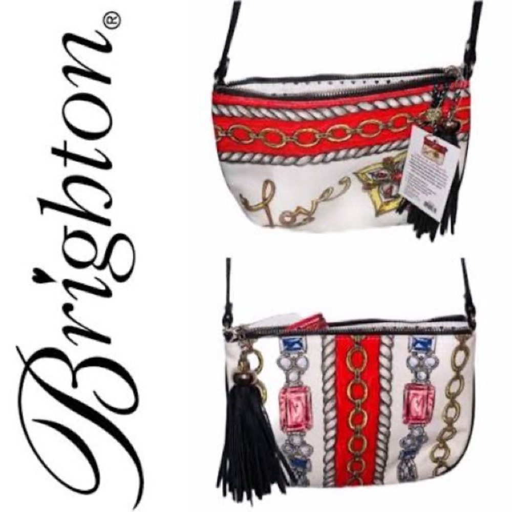 Brighton Love Glitter & Go Crossbody Bag Durable Cloth Material Zipper & Tassel